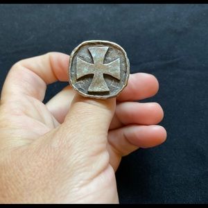 Sterling Silver Large Cross Ring